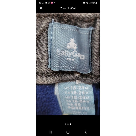 Kids Gap Fleece Lined GREY Jeans - Picture 3 of 3